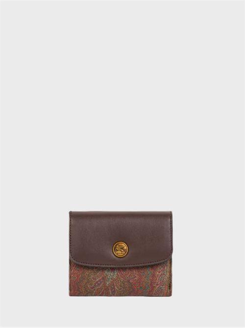 Small Paisley jacquard wallet with leather flap detail ETRO | WP2D0012AA027M0019