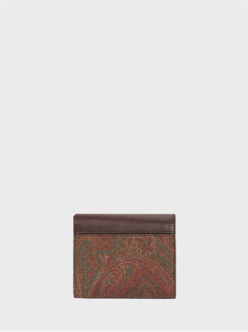Small Paisley jacquard wallet with leather flap detail ETRO | WP2D0012AA027M0019
