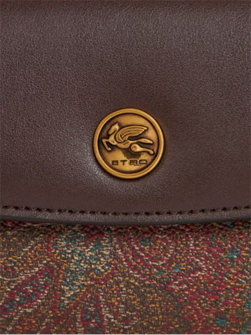 Small Paisley jacquard wallet with leather flap detail ETRO | WP2D0012AA027M0019