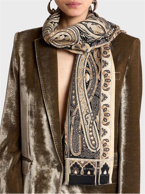 Wool and silk scarf with paisley print ETRO | WATA0010AA051X0820