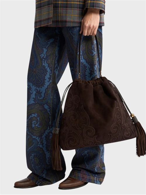 Borsa a sacchetto Kalispera grande in suede ETRO | WP1B0036AE11MM0682