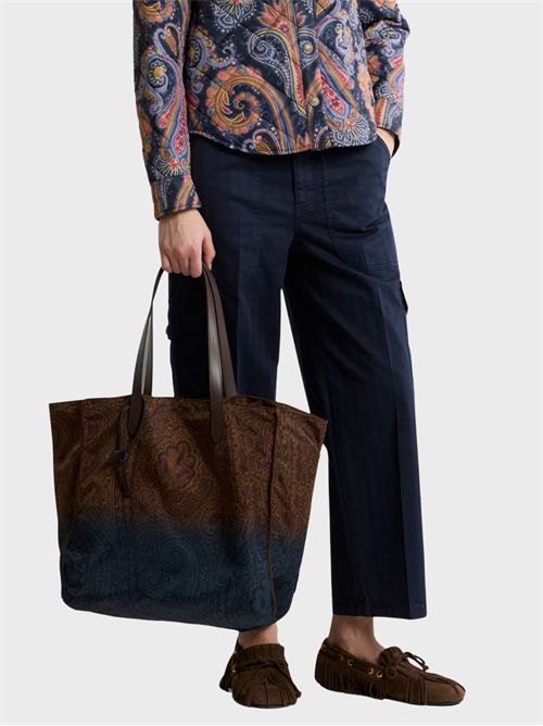 Borsa shopping Unfold Me in nylon con stampa Paisley ETRO | WP1D0064AK18FX0825