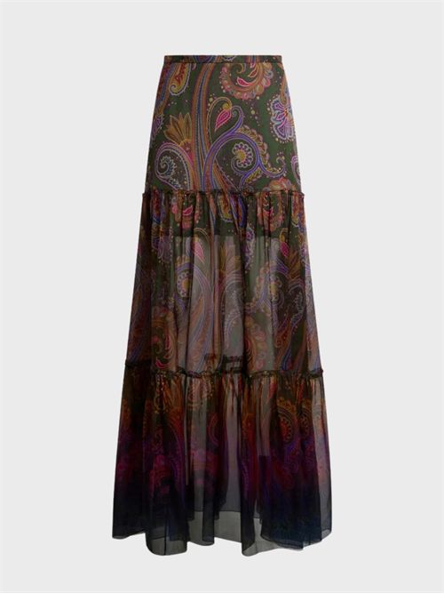 Long silk chiffon skirt with Paisley print ETRO | WRFA021699SP11HX0893