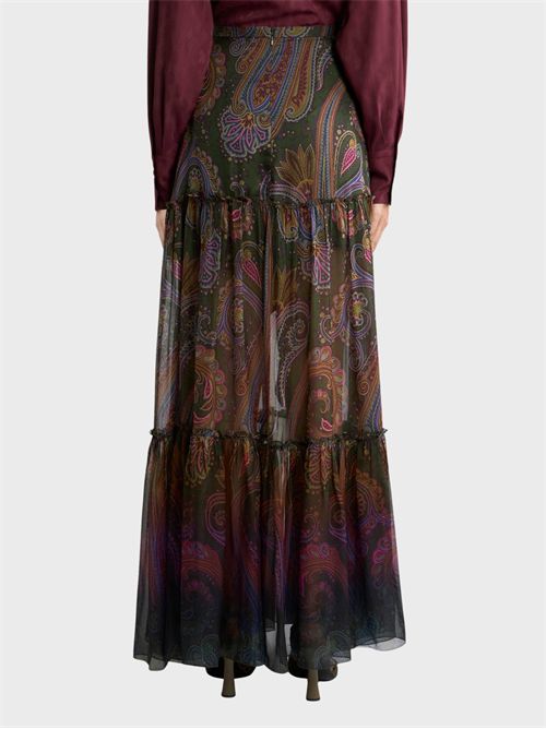 Long silk chiffon skirt with Paisley print ETRO | WRFA021699SP11HX0893