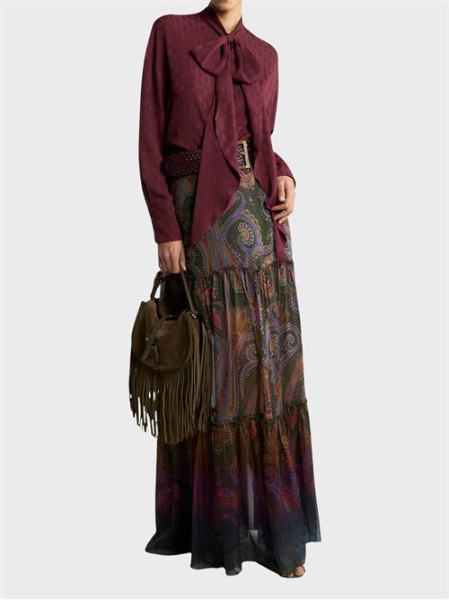 Long silk chiffon skirt with Paisley print ETRO | WRFA021699SP11HX0893