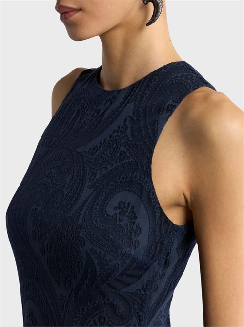 Long sleeveless dévoré jersey dress with Paisley print ETRO | WRHA045399IAE12B0310