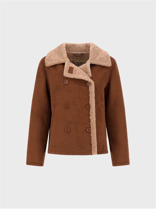 Shearling-effect peacoat with faux fur lining HERNO | GC000604127548012
