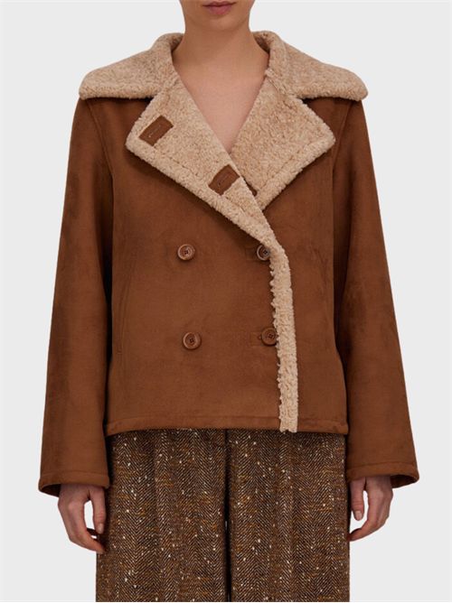 Shearling-effect peacoat with faux fur lining HERNO | GC000604127548012