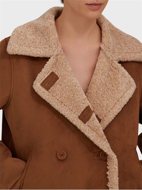 Shearling-effect peacoat with faux fur lining HERNO | GC000604127548012