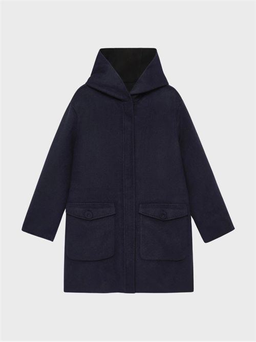 Caban double face in lana bicolore con cappuccio MALIPARMI | JA53622027620B20