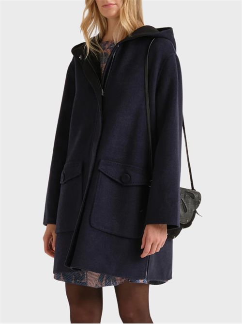 Caban double face in lana bicolore con cappuccio MALIPARMI | JA53622027620B20