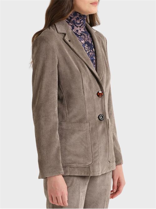 Giacca in velluto a coste regular fit con rosa sul rever MALIPARMI | JD64976106012007