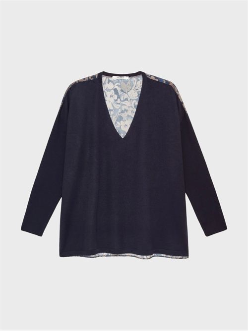 Maglia in merino extrafine con seta stampata sul retro MALIPARMI | JQ51277819980000