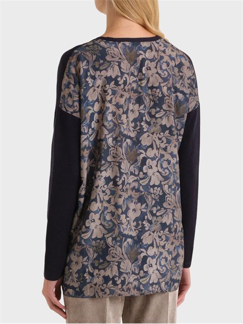 Maglia in merino extrafine con seta stampata sul retro MALIPARMI | JQ51277819980000