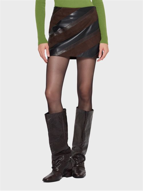 Patchwork leather mini skirt PAROSH | D630634MULHOLLA808