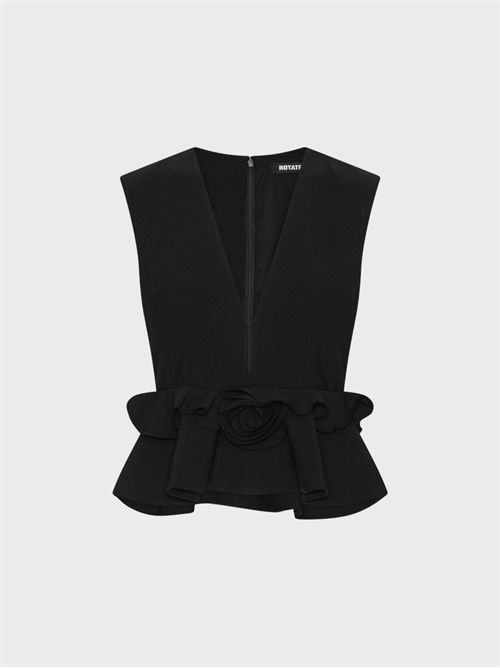V-neck top with flower detail ROTATE | 116652100100