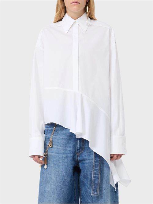 Oversized pure cotton poplin shirt with asymmetric flounce SPORTMAX | 2622116031600001