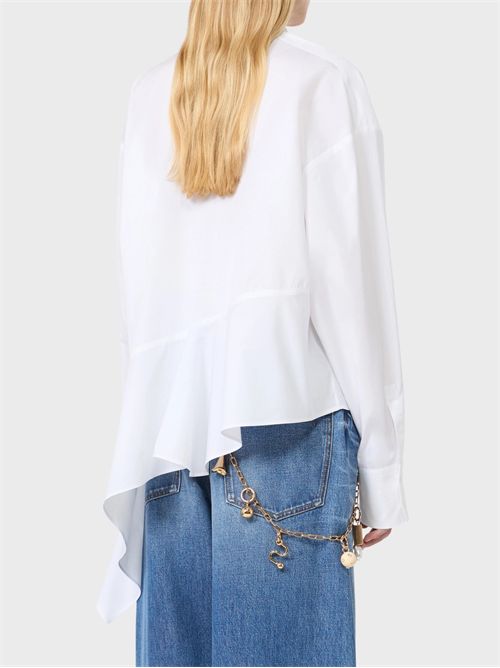 Oversized pure cotton poplin shirt with asymmetric flounce SPORTMAX | 2622116031600001