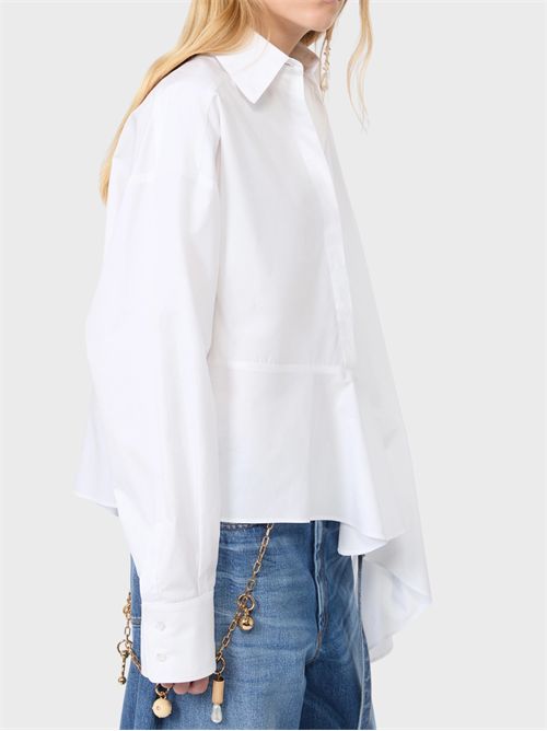 Oversized pure cotton poplin shirt with asymmetric flounce SPORTMAX | 2622116031600001