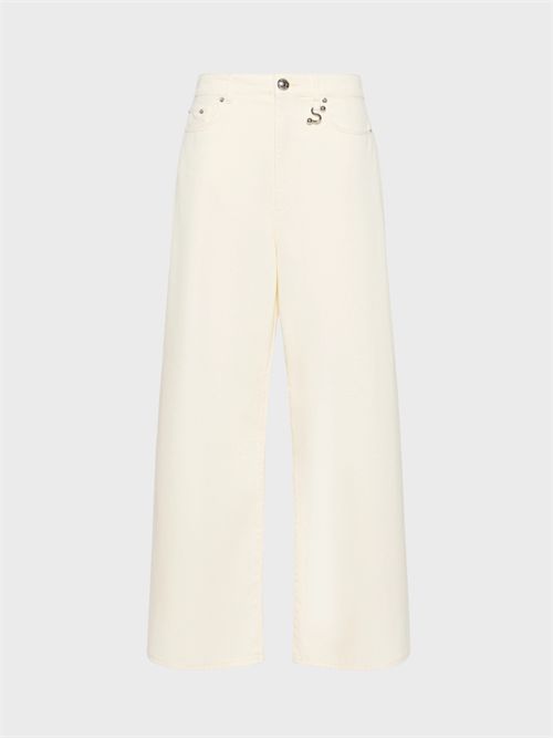 Oversized pure cotton bull denim 5-pocket trousers SPORTMAX | 2622136025600003
