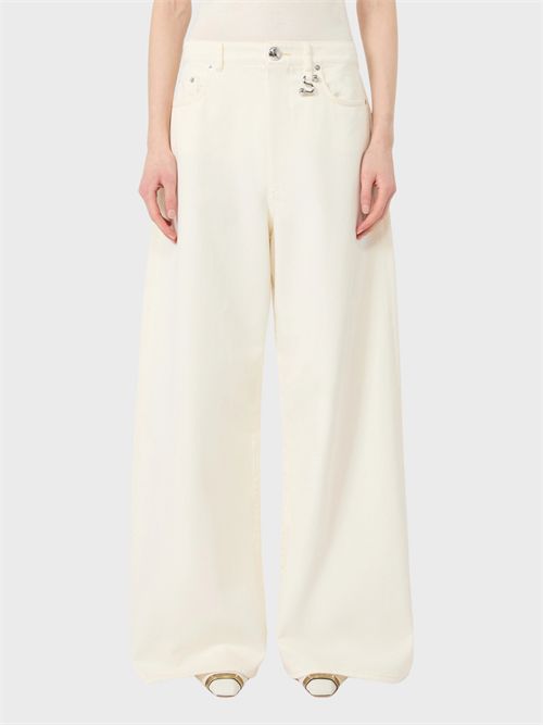 Oversized pure cotton bull denim 5-pocket trousers SPORTMAX | 2622136025600003