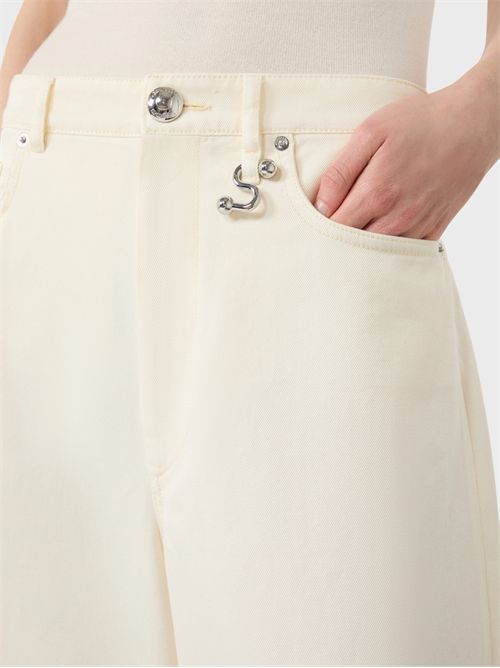 Oversized pure cotton bull denim 5-pocket trousers SPORTMAX | 2622136025600003