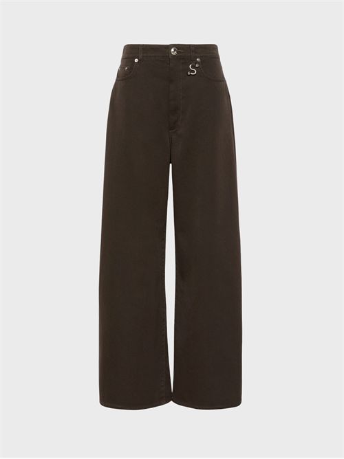 Oversized pure cotton bull denim 5-pocket trousers SPORTMAX | 2622136025600008