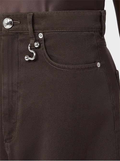 Oversized pure cotton bull denim 5-pocket trousers SPORTMAX | 2622136025600008