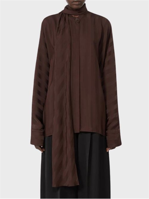 Oversized kimono shirt in striped viscose satin SPORTMAX | 2622196031600003