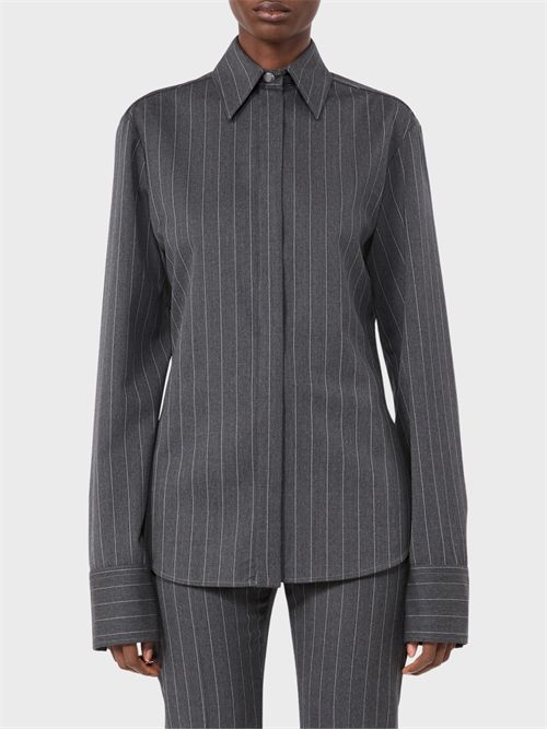 Long fitted pinstripe stretch wool shirt SPORTMAX | 2622196043600002
