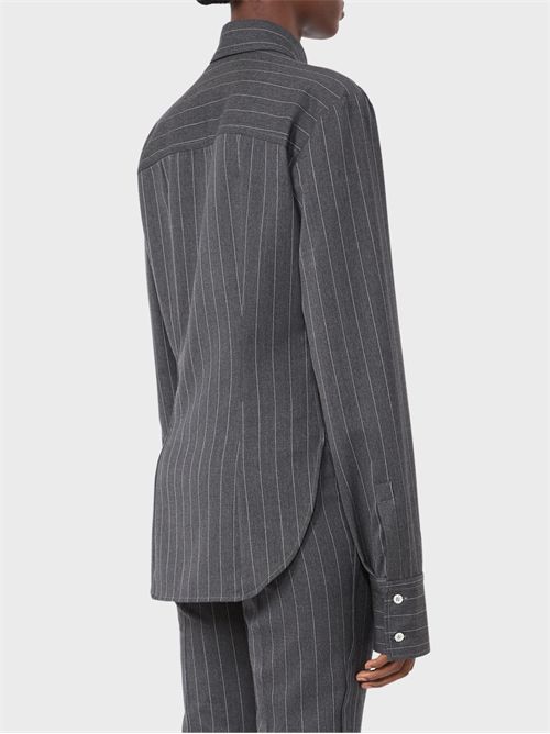 Long fitted pinstripe stretch wool shirt SPORTMAX | 2622196043600002