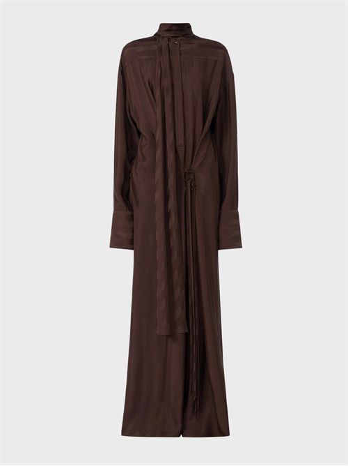 Long wrap dress in striped viscose satin SPORTMAX | 2622226051600003