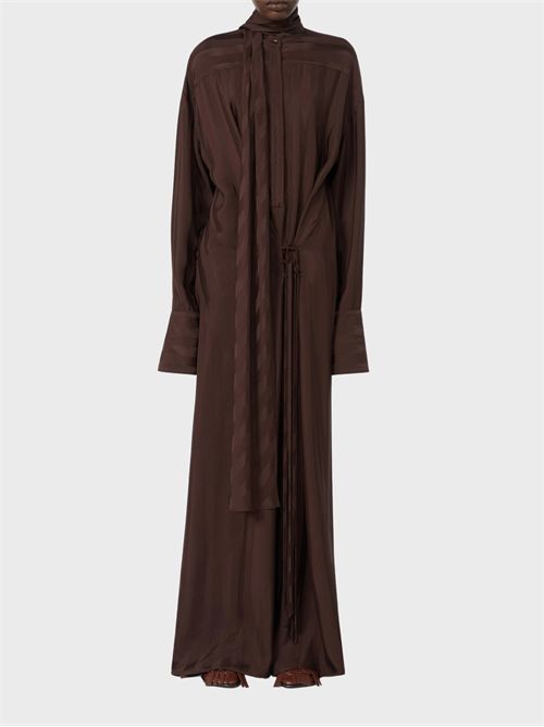 Long wrap dress in striped viscose satin SPORTMAX | 2622226051600003