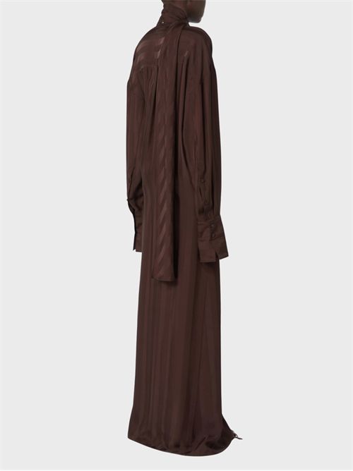 Long wrap dress in striped viscose satin SPORTMAX | 2622226051600003