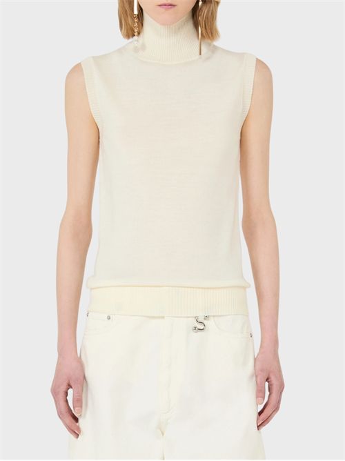 Sleeveless pure wool knit top with high neck SPORTMAX | 2622366011600001