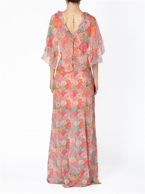 Long dress in printed silk georgette SALONI | 1077818591860