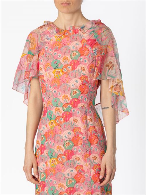 Long dress in printed silk georgette SALONI | 1077818591860