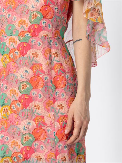 Long dress in printed silk georgette SALONI | 1077818591860