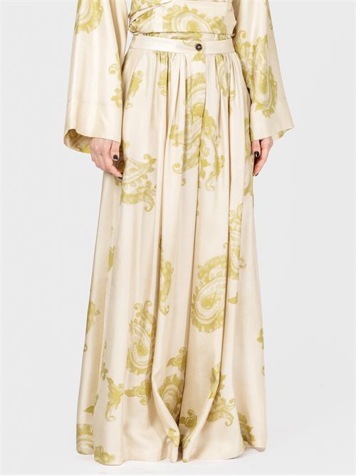 Wide leg silk trousers with paisley print CO.GO | AP241SE20372302