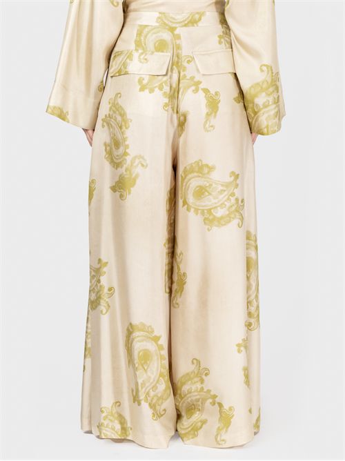 Wide leg silk trousers with paisley print CO.GO | AP241SE20372302