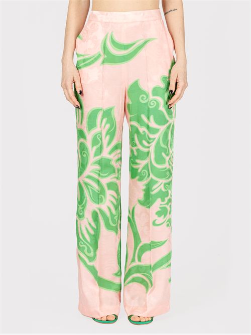 Palazzo pants in jacquard fabric with stencil floral print ETRO | WREA0014AK731X0875