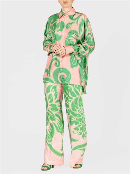 Palazzo pants in jacquard fabric with stencil floral print ETRO | WREA0014AK731X0875