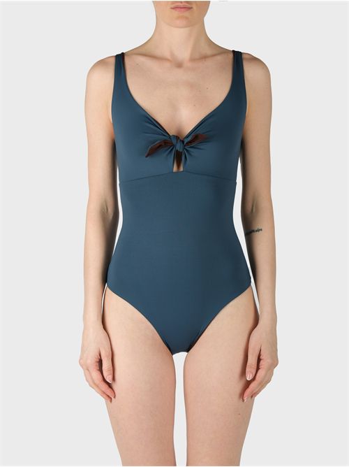 Reversible two-tone one-piece swimsuit with a knot at the front FISICO | CC01MBF6747