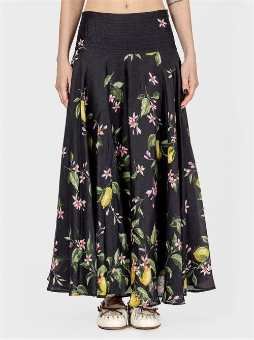 Long Ramie Skirt with Lemon Print LAVI | BS6WD044TES0896H2