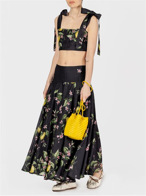 Long Ramie Skirt with Lemon Print LAVI | BS6WD044TES0896H2