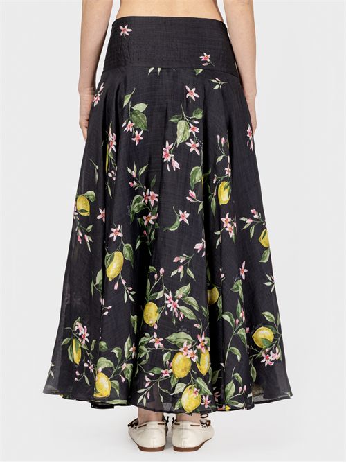 Long Ramie Skirt with Lemon Print LAVI | BS6WD044TES0896H2