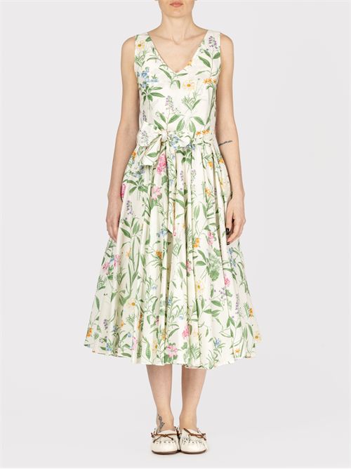 Floral Cotton Midi Dress LAVI | BS6WD058TES0859165