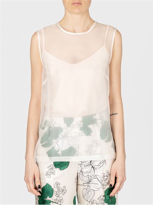 Sheer silk top with round neck P.A.R.O.S.H. | D313076SORGENTE002