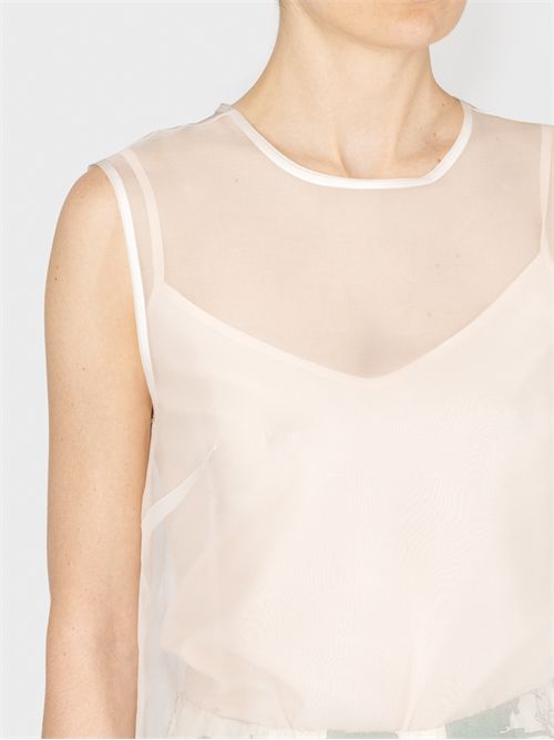 Sheer silk top with round neck P.A.R.O.S.H. | D313076SORGENTE002
