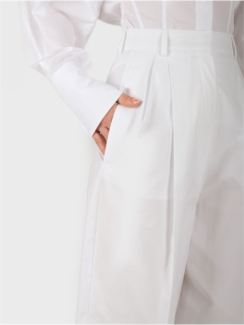 Pant in washed cotton fabric with high waist SPORTMAX | 2512131142600001